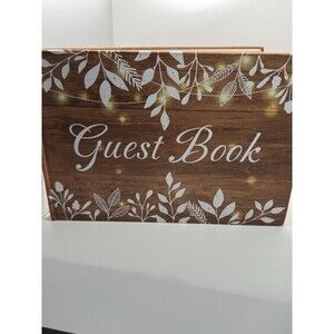 Rustic Wood Style Wedding Guest Book - New